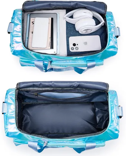 Vista 75 de Pequeña bolsa de gimnasio para mujer, bolsa de viaje con compartimento para zapatos