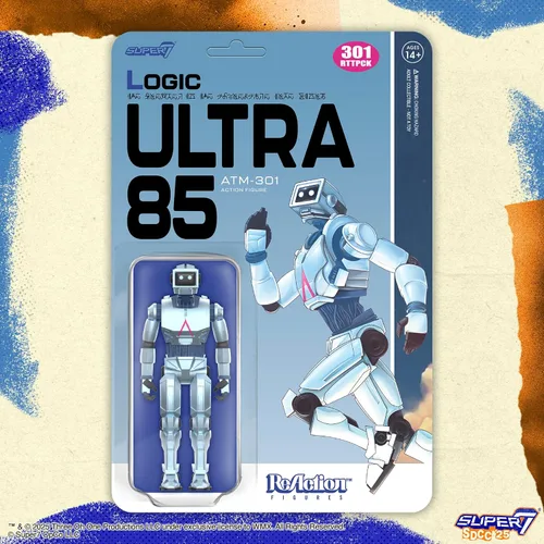 Vista 5 de Super7 Reaction Figure Logic ATM-301 (Azul) - Figura de acción Logic de 3.75" - Coleccionables clásicos de ciencia ficción y hip hop y juguetes retro