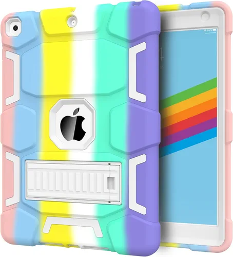 Vista 21 de CCMAO Funda para iPad de 6ª/5ª generación (9.7 pulgadas, 2018/2017), iPad Air de 2ª generación (2014) con soporte, funda protectora híbrida a prueba