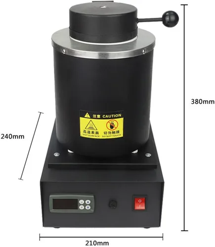 Vista 3 de Horno eléctrico de fusión de oro, kits de horno de fusión de metal, hasta 2,012.0 °F, con crisol de grafito, guantes de alta temperatura, pinzas