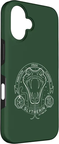 Vista 3 de iPhone 16 Harry Potter Slytherin Line Art Snake Symbol Case