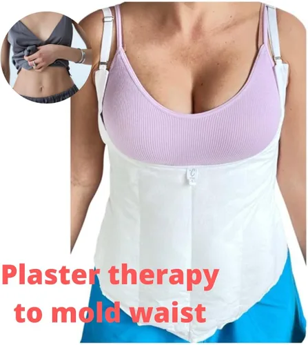 Vista 3 de Colp -Faja de Yeso que moldea abdomen y cintura Fajas Colombianas-entrenador de cintura tabla abdominal posparto Blanco