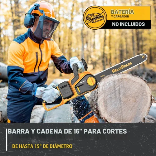 Vista 4 de ReliaRoads - Motosierra inalámbrica sin escobillas de 16 pulgadas y 40 V