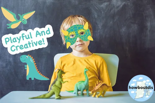 Vista 3 de (24) Máscaras de espuma de dinosaurio para fiestas temáticas de niños, grandes recuerdos de fiesta, máscaras de máscaras y máscaras de Halloween