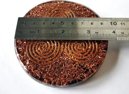 Vista 8 de Gran 4 "Garnet Cristales Metatron's Cube Merkaba Coaster Placa de Carga de Agua Cúpula Energética