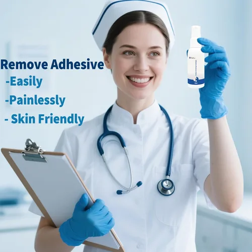 Vista 4 de Removedor de adhesivo para la piel, aerosol de barrera para ostomía para piel, removedor de adhesivo médico para suministros de ostomía, vendajes