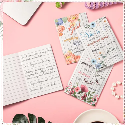 Vista 6 de BESARME Paquete de 24 cuadernos florales de bolsillo pequeño, regalos cristianos, diario de oración para mujeres, bloc de notas con citas bíblicas