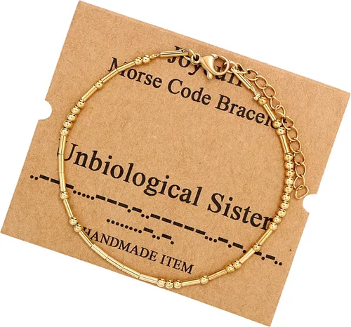 Vista 102 de JoycuFF Pulseras inspiradoras de código morse para mujeres, cuentas de plata, joyería con mantra de motivación, regalos para ella