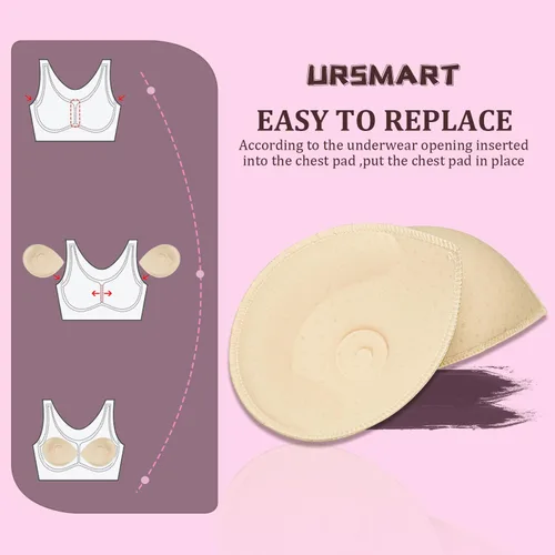 Vista 3 de URSMART Insertos de almohadillas de brasier, insertos de copas de brasier, almohadillas de repuesto para mujer, cómodas copas deportivas