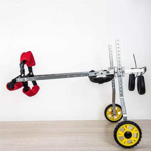 Vista 8 de Silla de ruedas ajustable para perros o mascotas con ruedas para patas traseras, fácil ajustable, silla de ruedas para mascotas, ayuda