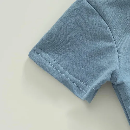Vista 6 de Conjunto de pantalones cortos con estampado de letras, ropa de verano para bebés y niños pequeños, 0, 6, 12, 18, 24 meses