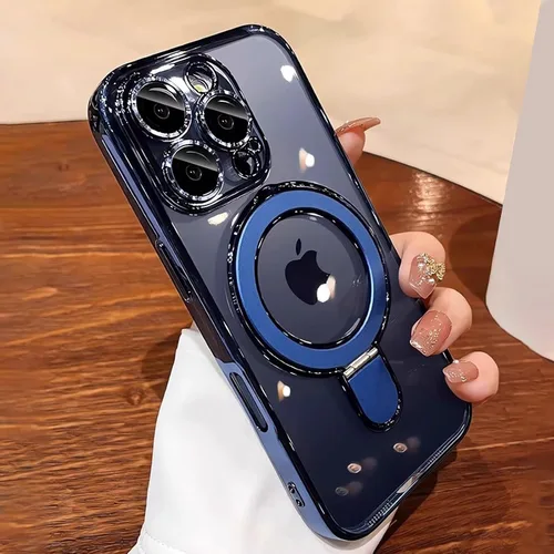 Vista 17 de Funda magnética para iPhone 14 Pro con soporte invisible, protector de lente de cámara integrado, a prueba de golpes