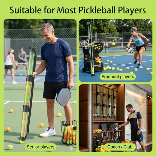 Vista 7 de Recuperador de bolas de pickleball de 17 bolas y soporte de bolas con correa, protector de espalda para accesorios de pickleball, rápido
