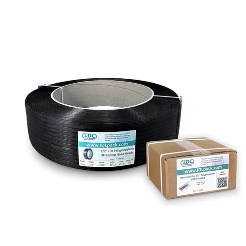Vista 7 de IDL Packaging Recarga para kits de flejado de polipropileno (PP) de 1/2" para flejado de embalaje – Rollo de flejado de polipropileno de 1/2" x