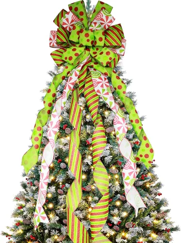 Vista 14 de Decoración para árbol de Navidad, diseño de búfalo grande, arpillera roja y negra, lazo de regalo para árbol de Navidad, decoración de fiesta