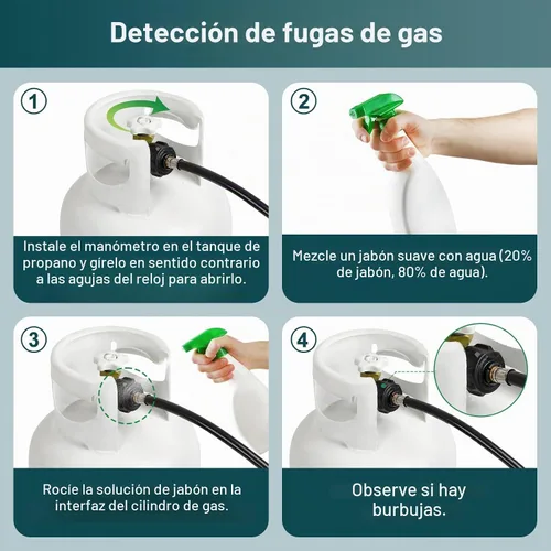 Vista 7 de GASPRO Kit adaptador de repuesto de tanque de propano de 1 libra, manguera de 3 pies con válvula de cierre de seguridad, llena fácilmente botellas