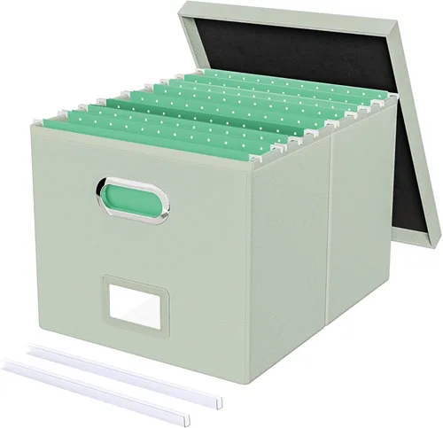 Vista 65 de Oterri Organizador de Archivos, Caja de Archivos, Gabinete de Archivos para Almacenamiento de Carpetas de Archivos Tamaño Carta, Organizador