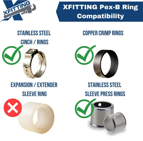 Vista 2 de XFITTING - Paquete de 25 adaptadores NPT macho de 1/2 pulgada Pex x 1/2 pulgadas, aleación de poliéster, MNPT de plástico
