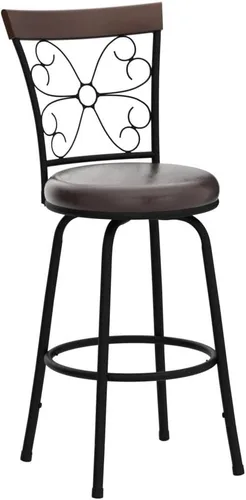 Vista 5 de COSTWAY Taburetes de bar para isla de cocina, taburetes de bar giratorios de altura de asiento ajustable de 24/30 pulgadas, asiento acolchado