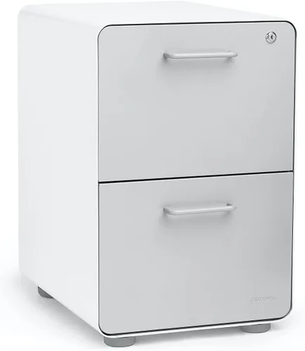 Vista 3 de Poppin Stow gabinete para archivos con 2 cajones, Gris