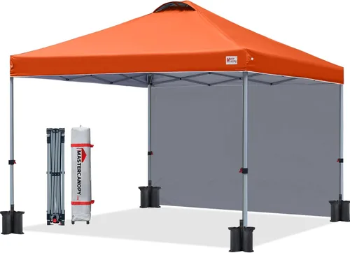 Vista 24 de MASTERCANOPY - Toldo desplegable duradero con 1 pared lateral (6.6 x 6.6 pies, caqui)