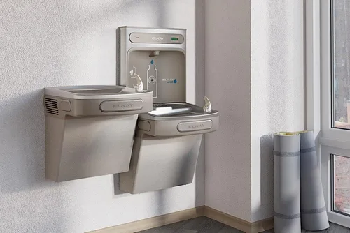 Vista 2 de Elkay EZH2O Bottle Filling Station & Versatile Bi-Level ADA Cooler, Filtered Non-Refrigerated Light Gray