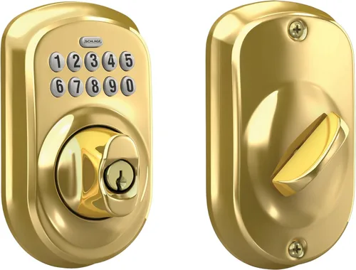 Vista 9 de Schlage - Cerradura electrónica para teclado, borde Camelot, bronce envejecido