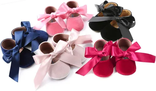 Vista 2 de Zapatos planos Mary Jane para bebés niñas, suela de goma antideslizante, con lazo, zapatos de vestir de princesa para niñas pequeñas