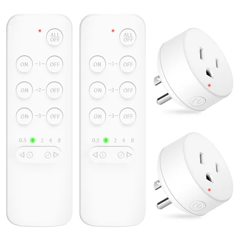 Vista 88 de NineLeaf - Enchufe de salida de control remoto, interruptor de luz de encendido y apagado inalámbrico desmontable 500FT Light Plug Decorator