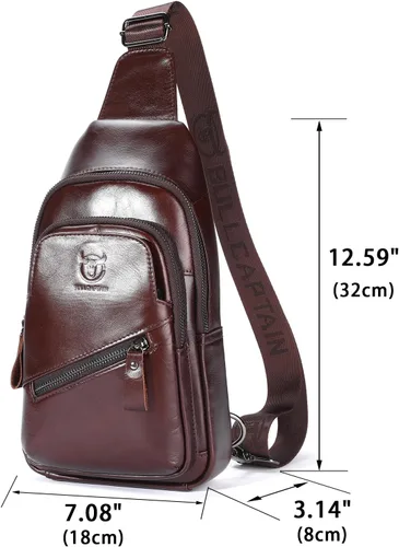 Vista 124 de LUKZIJAES Bolso bandolera de cuero genuino para hombre