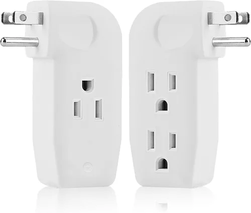 Vista 2 de Adaptador divisor de grifo de pared vertical de 3 vías con enchufe de 3