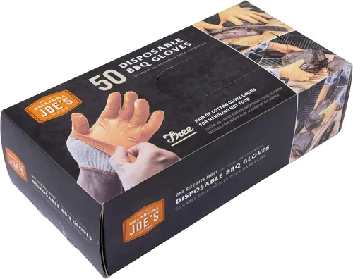 Vista 5 de Oklahoma Joe's Blacksmith Cleaver & Chef Knife con funda y guantes desechables para barbacoa, 50