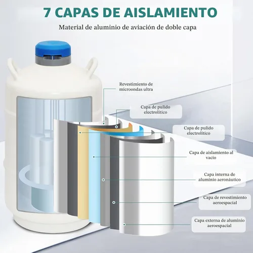 Vista 5 de Contenedor de Nitrógeno Líquido Criogénico de 20L (LN2) Contenedor Criogénico de Aleación de Aluminio Contenedor Criogénico Estático de Nitrógeno