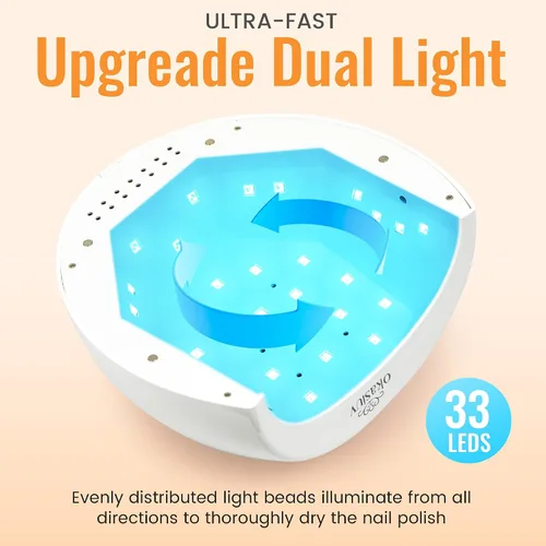 Vista 5 de Lámpara de uñas LED UV recargable con diseño de diamante y control táctil, 3 ajustes de temporizador, secado rápido para todos los esmaltes de gel