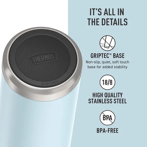 Vista 4 de THERMOS ICON SERIES, botella de agua de acero inoxidable con tapa de pajilla, 32 onzas, Glacier