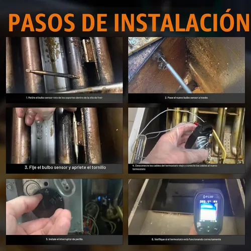Vista 7 de 60125401 Termostato para freidora con interruptor de perilla, termostato Millivolt RX-1-36, caja de cosas Mpt de 1/4 pulgadas compatible con Pitco