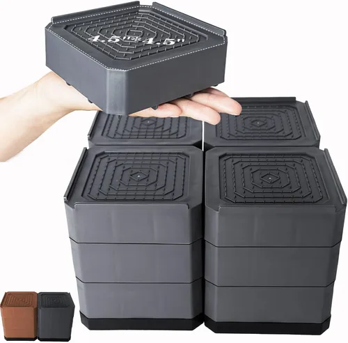 Vista 11 de Elevadores de cama de base ancha, elevadores apilables para muebles, 2, 3.6, 5 pulgadas, elevadores de sofá resistentes para sillas y escritorios