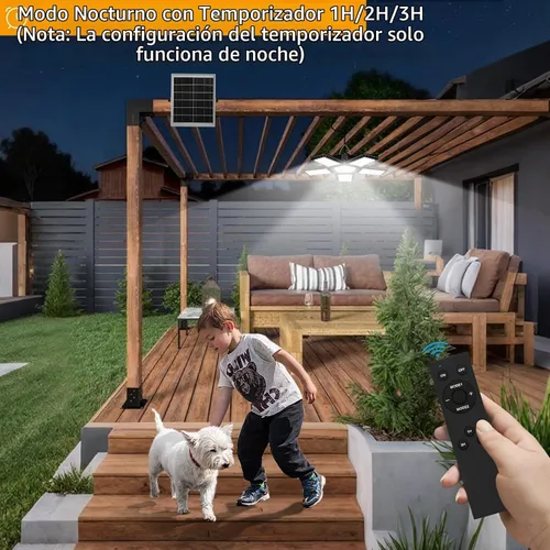 Vista 4 de Luz solar de cobertizo para interiores y exteriores, Aqonsie - Lámpara colgante solar de gran tamaño con sensor de movimiento de 267 LED, funciona
