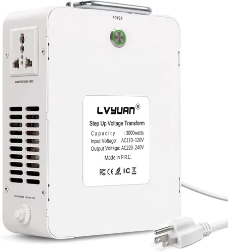 Vista 10 de Transformador elevador LVYUAN 800W 110/120V a 220/240V resettable circuit breaker, compatible EU & Asian appliances for US & Canada use, pure