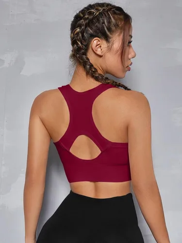 Vista 2 de Romwe Camiseta sin mangas con cuello en V profundo de encaje para mujer