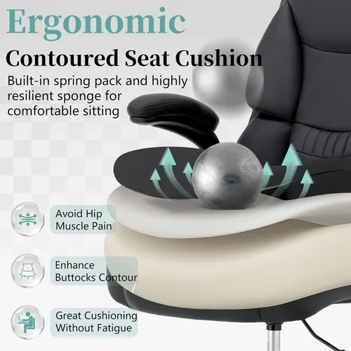 Vista 3 de Silla ergonómica de dibujo, silla de oficina alta para escritorio de pie, silla de escritorio de pie con respaldo alto con reposabrazos abatibles