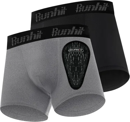 Vista 11 de Runhit Calzoncillos de compresión para niños con copa de béisbol para niños, con copa atlética protectora suave