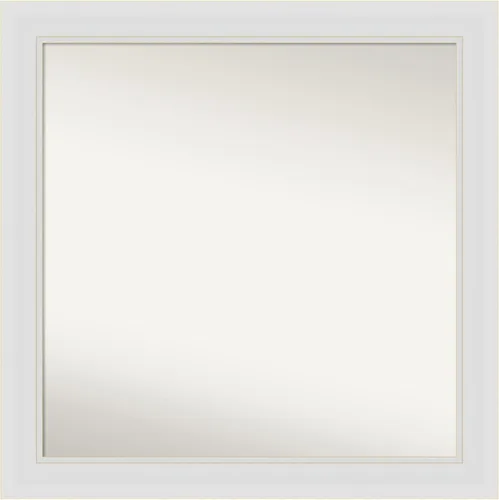 Vista 375 de Amanti Art Espejo de baño blanco para sobre el fregadero, 24 x 26 pulgadas, espejo rectangular blanco y blanco, marco de madera contemporáneo
