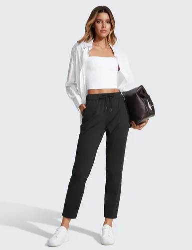 Vista 3 de CRZ YOGA - Pantalones de golf elásticos en 4 direcciones para mujer, de 27 pulgadas, pantalones casuales de 78, pantalones deportivos con bolsillos