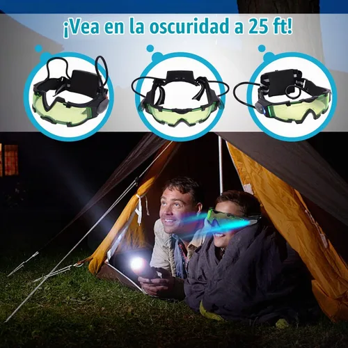 Vista 4 de AGM Antiparras de visión nocturna de 25 pies ajustables con luces desplegables, lentes verdes, gran juguete para niños