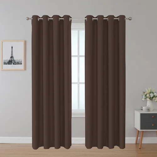 Vista 14 de Inherent Fire Retardant Blackout Curtains, Grommet Top, NFPA 701 Certified Flame Resistant Drape, FR Window Curtains for Classroom, 2 Panels, Black