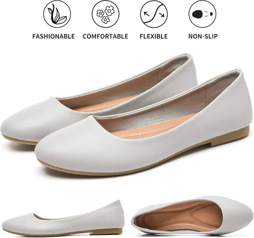 Vista 6 de Hash Bubbie - Zapatos planos para mujer, zapatos de ballet, zapatos de vestir, zapatos cómodos de piel sintética sin cordones para mujer