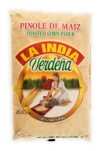 Vista 4 de La India Verdena Pinole de Maíz Tostado 100 Natural