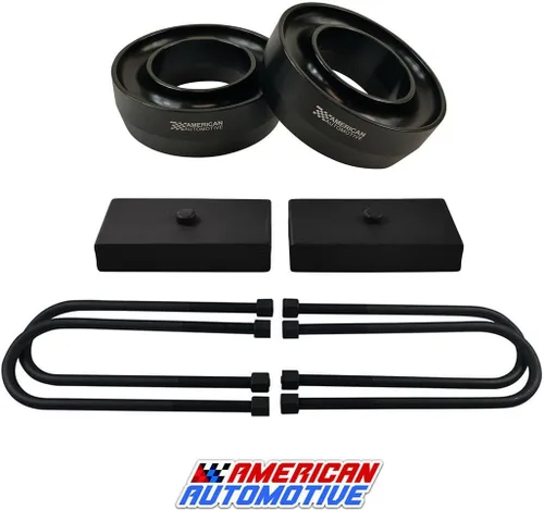 Vista 12 de Compatible con Ram 2500 3500 2003-2011 Kit de elevación completa 2WD 2.5 pulgadas Billet Espaciadores de resorte delantero + Bloques traseros de 1.5
