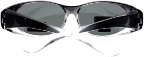 Vista 4 de The Overstock - Gafas de sol polarizadas para usar sobre gafas, 3 Gris Con Humo-2866, S
